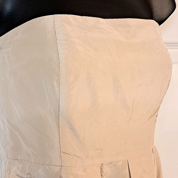J. Crew Light Tan Strapless Silk Dress - Picture 4 of 7